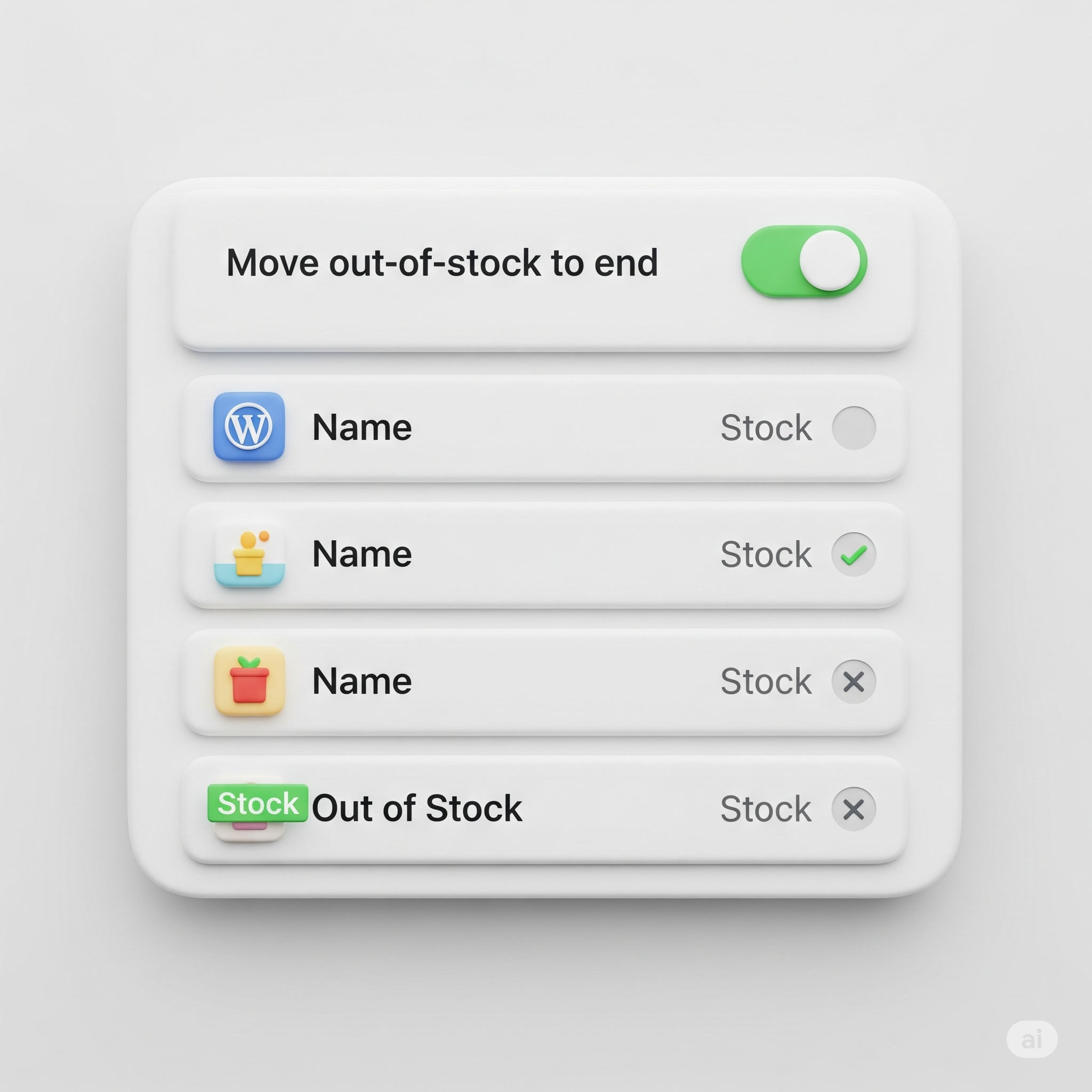 انتقال محصولات ناموجود به انتها لیست در وردپرس