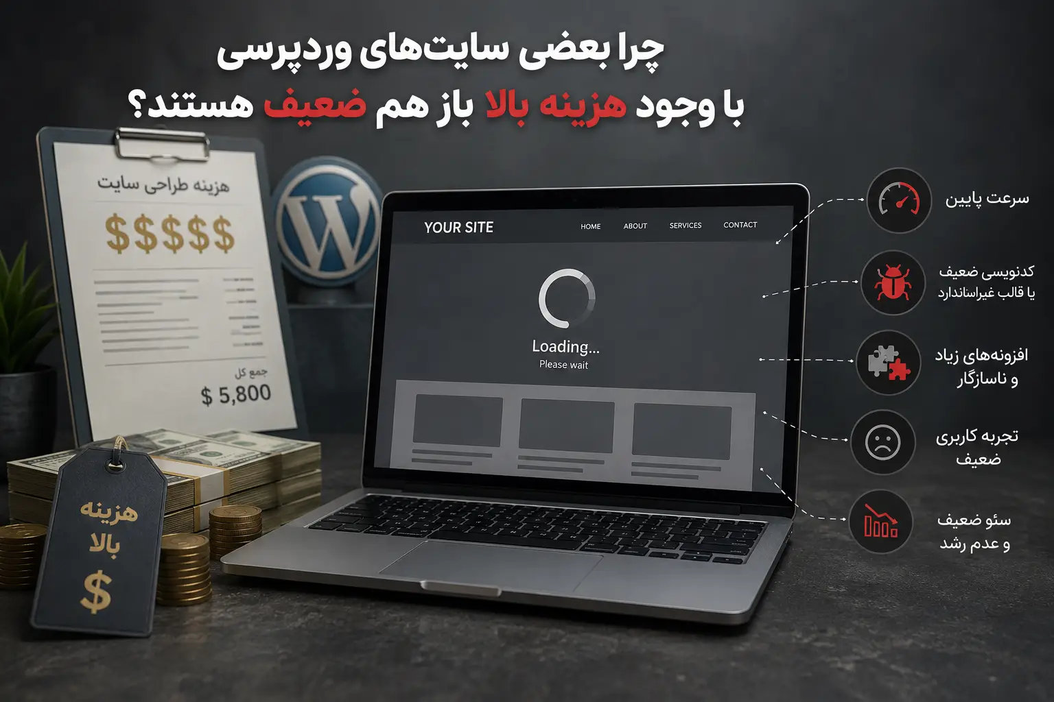 چرا بعضی سایت‌های وردپرسی با وجود هزینه بالا باز هم ضعیف هستند؟