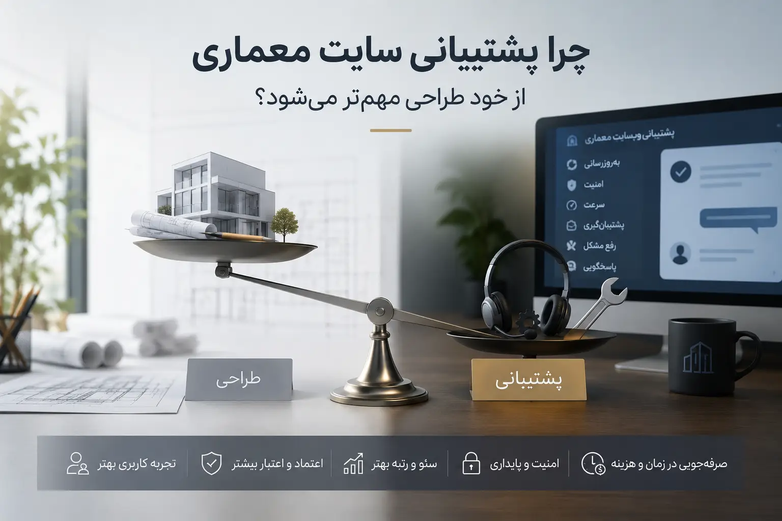 چرا پشتیبانی سایت معماری از خود طراحی مهم‌تر می‌شود؟