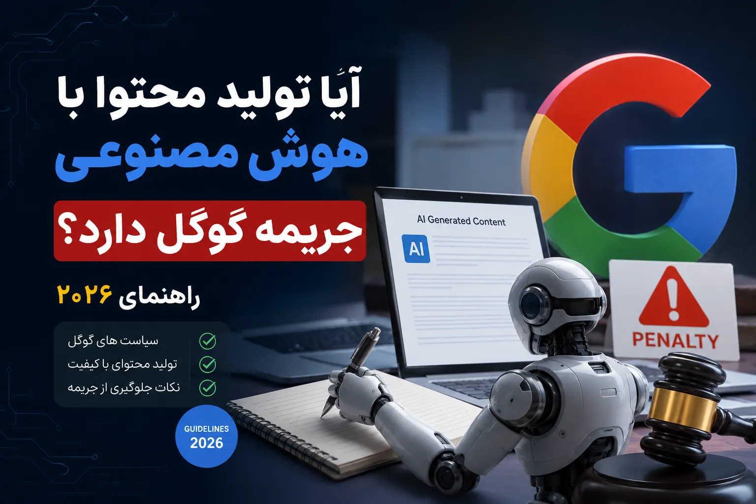 آیا تولید محتوا با هوش مصنوعی جریمه گوگل دارد؟ راهنمای ۲۰۲۶
