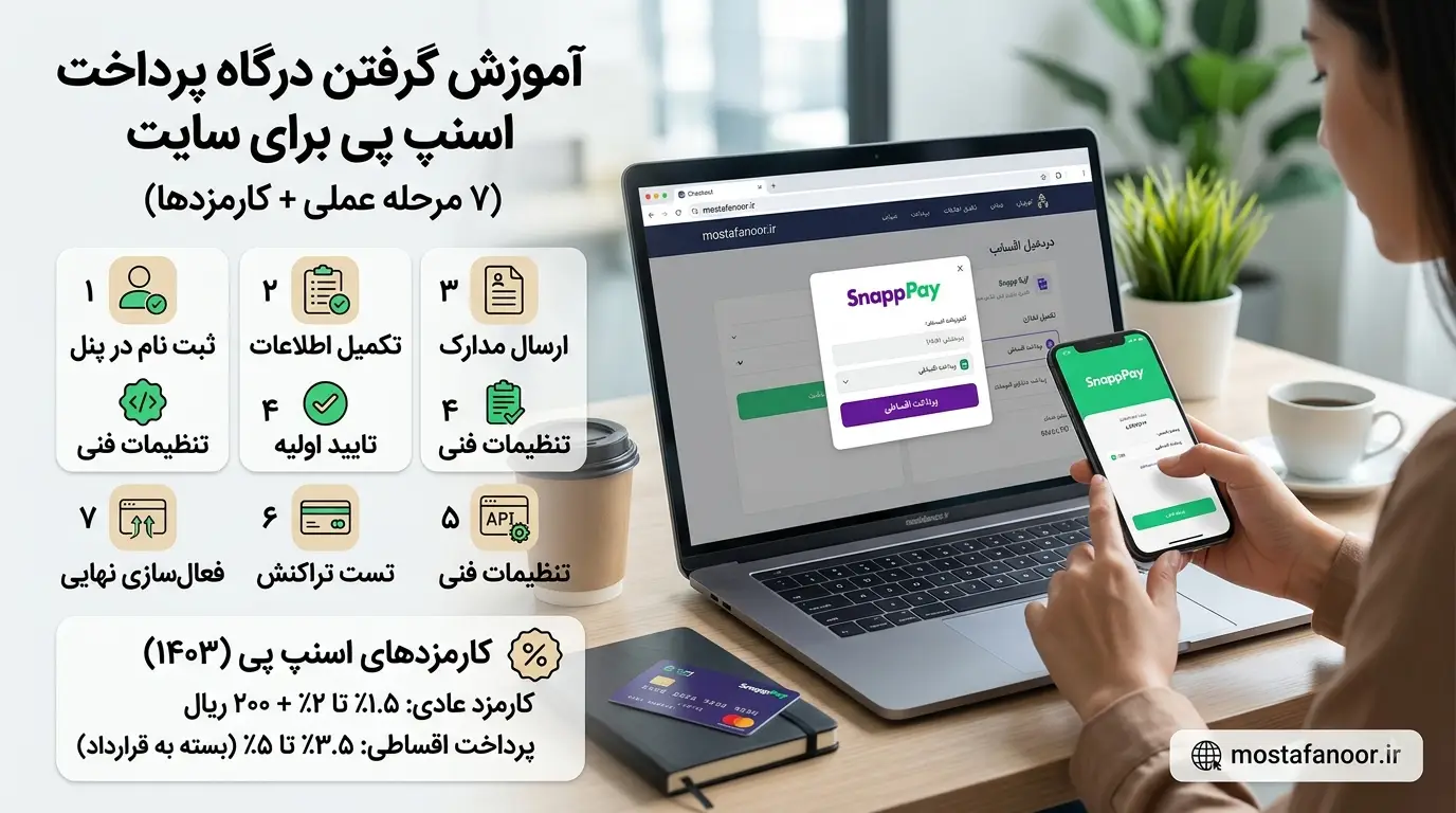 آموزش گرفتن درگاه پرداخت اسنپ پی برای سایت (۷ مرحله عملی + کارمزدها)