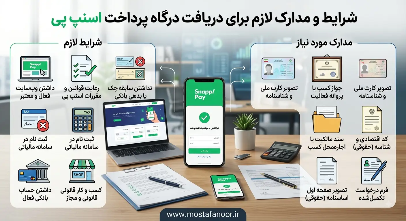شرایط و مدارک لازم برای دریافت درگاه پرداخت اسنپ پی